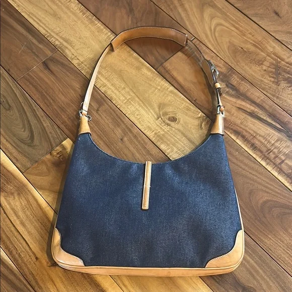 Vintage Coach Hamilton Hobo Denim Handbag Blue Y2K Rare Leather - Picture 6 of 7